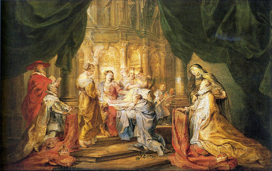 Santo Ildefonso recebendo capa de padre (Peter Paul Rubens) - Reprodução com Qualidade Museu