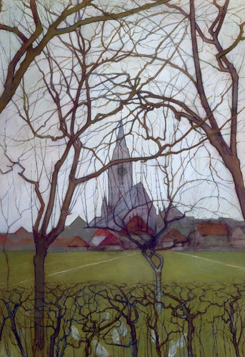 Igreja da vila - Igreja de St. Jacobs, Winterswijk (Piet Mondrian) - Reprodução com Qualidade Museu