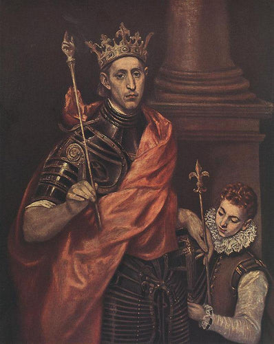 São Luís, Rei da França, com uma página - Replicarte