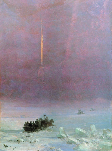 São Petersburgo. A balsa do outro lado do rio (Ivan Aivazovsky) - Reprodução com Qualidade Museu
