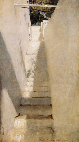 Escadaria em Capri (John Singer Sargent) - Reprodução com Qualidade Museu