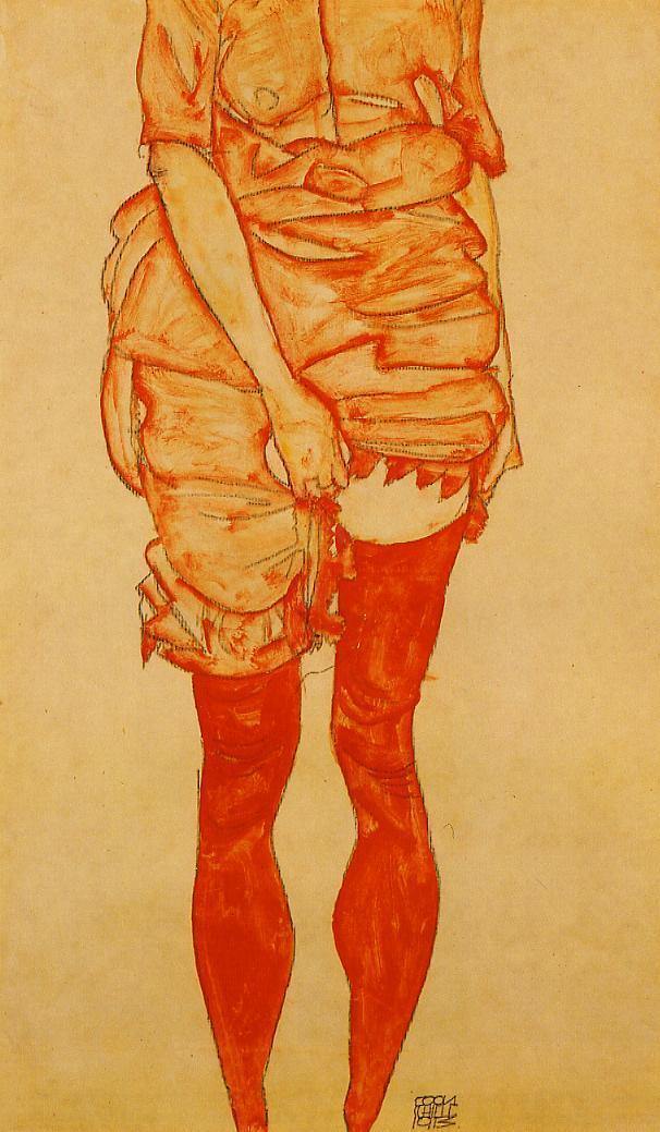 Mulher em pé de vermelho - Replicarte