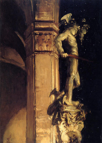 Estátua de Perseu à noite (John Singer Sargent) - Reprodução com Qualidade Museu