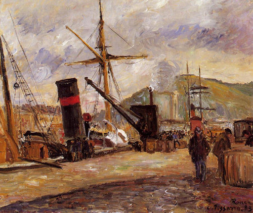 Barcos a vapor (Camille Pissarro) - Reprodução com Qualidade Museu