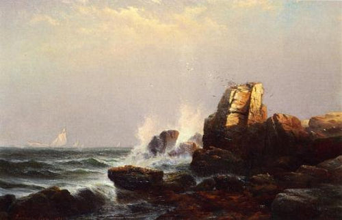 Steeple Rock, Bar Harbor, Maine (Edward Moran) - Reprodução com Qualidade Museu
