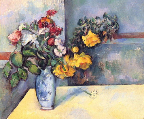 Natureza morta flores em um vaso (Paul Cézanne) - Reprodução com Qualidade Museu