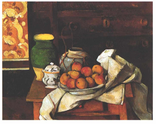 Natureza morta na frente de uma cômoda (Paul Cézanne) - Reprodução com Qualidade Museu