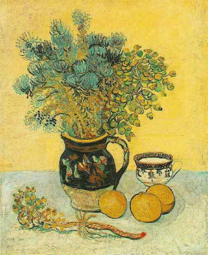 Still Life - Majolica Jug With Wildflowers (Vincent Van Gogh) - Reprodução com Qualidade Museu