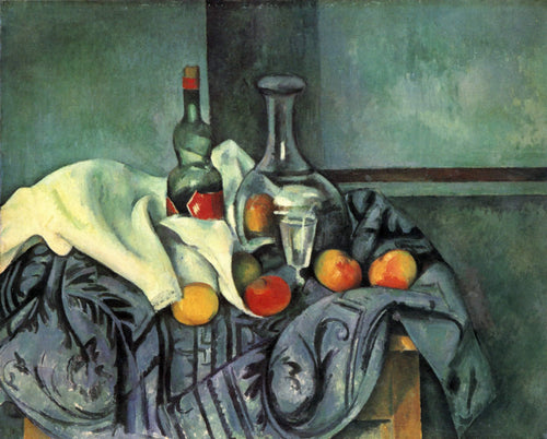 Garrafa de hortelã-pimenta natureza morta (Paul Cézanne) - Reprodução com Qualidade Museu