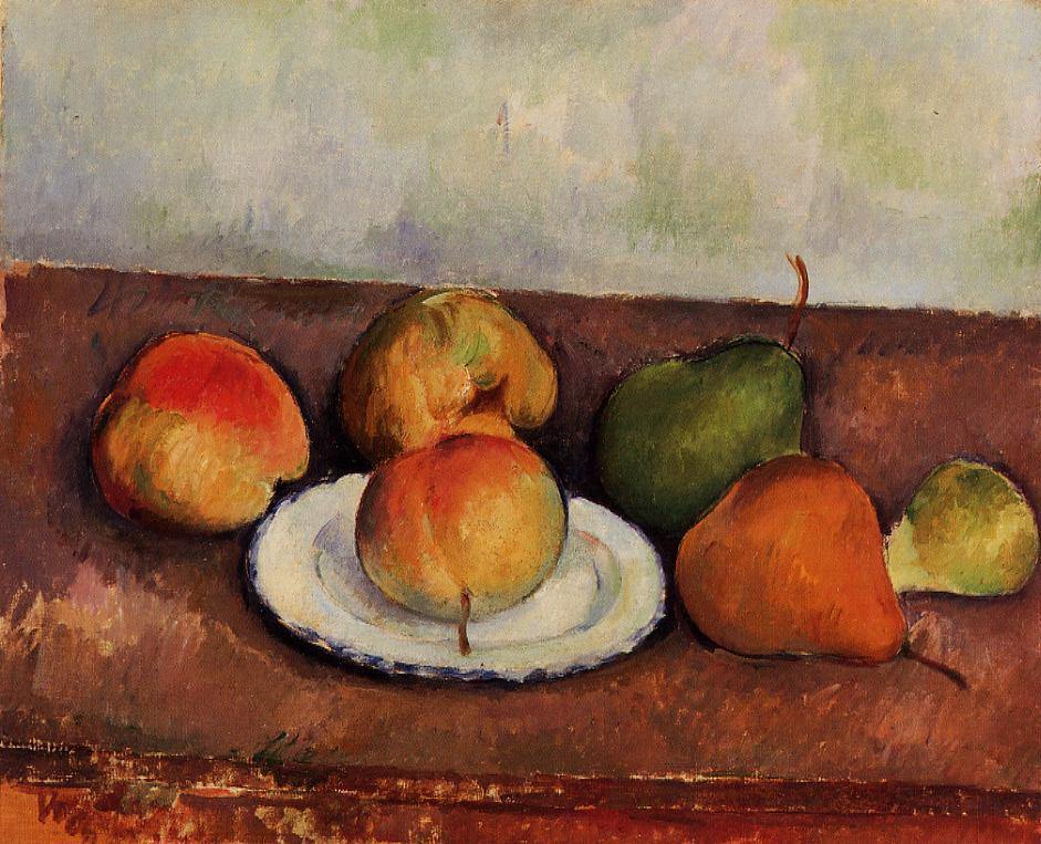Prato E Fruta De Natureza Morta (Paul Cézanne) - Reprodução com Qualidade Museu