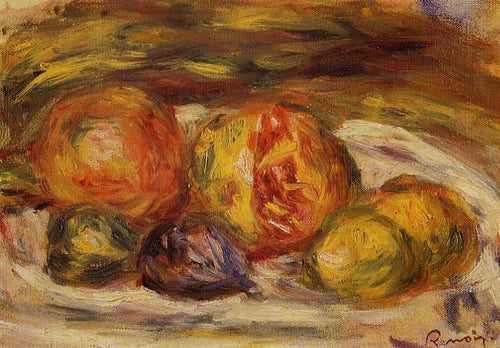 Natureza morta - romã, figos e maçãs (Pierre-Auguste Renoir) - Reprodução com Qualidade Museu