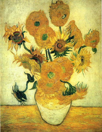 Quatorze girassóis em um vaso (Vincent Van Gogh) - Reprodução com Qualidade Museu