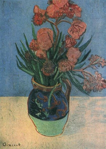 Vaso de natureza morta com oleandros (Vincent Van Gogh) - Reprodução com Qualidade Museu