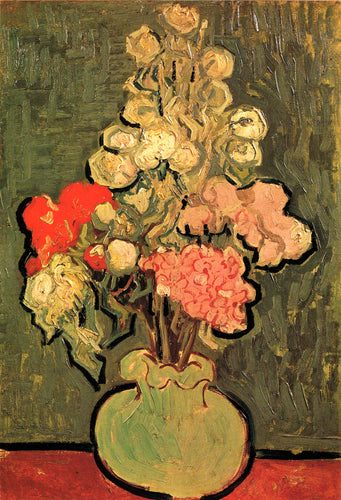 Still Life - Vaso com Rose Mallows (Vincent Van Gogh) - Reprodução com Qualidade Museu