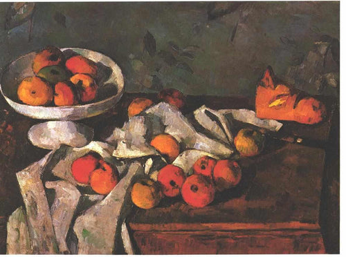 Natureza morta com um prato de frutas e maçãs (Paul Cézanne) - Reprodução com Qualidade Museu