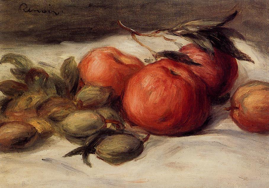 Natureza morta com maçãs e amêndoas (Pierre-Auguste Renoir) - Reprodução com Qualidade Museu