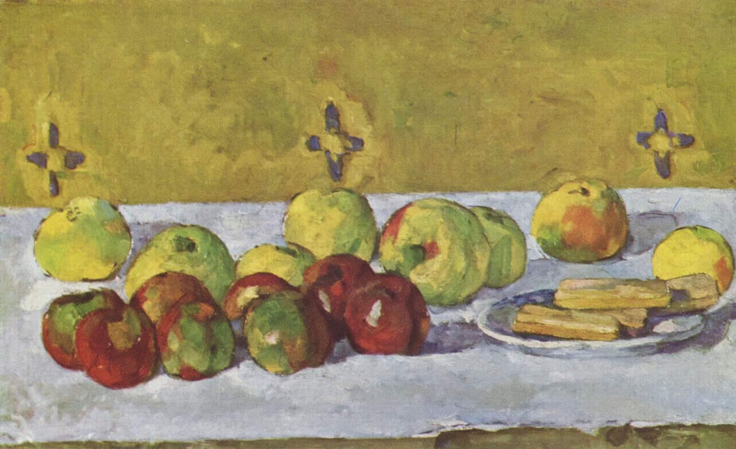Natureza morta com maçãs e biscoitos (Paul Cézanne) - Reprodução com Qualidade Museu