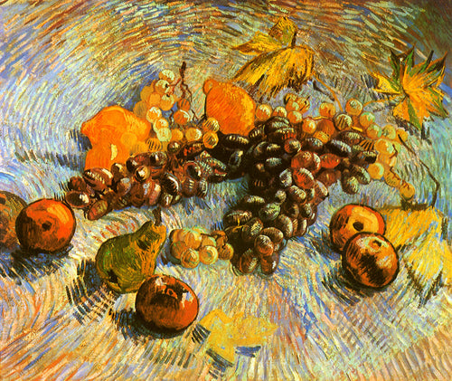 Natureza morta com maçãs, peras, limões e uvas (Vincent Van Gogh) - Reprodução com Qualidade Museu
