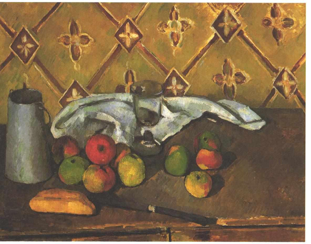 Still Life Com Maçãs Servettes E Uma Lata De Leite (Paul Cézanne) - Reprodução com Qualidade Museu