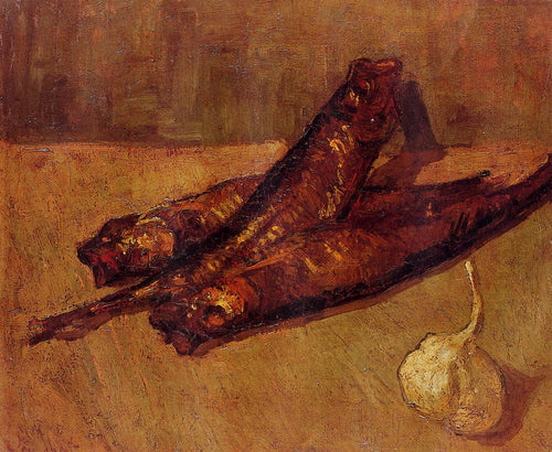 Still Life Com Bloaters E Alho (Vincent Van Gogh) - Reprodução com Qualidade Museu