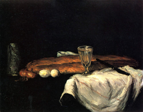 Natureza morta com pão e ovos (Paul Cézanne) - Reprodução com Qualidade Museu