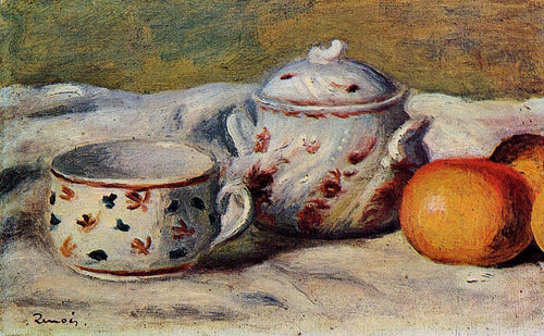 Natureza morta com copo e açucareiro (Pierre-Auguste Renoir) - Reprodução com Qualidade Museu