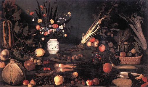 Natureza morta com flores e frutas (Caravaggio) - Reprodução com Qualidade Museu