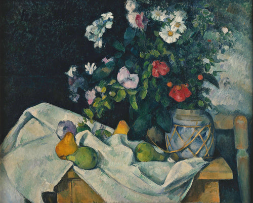 Natureza morta com flores e frutas (Paul Cézanne) - Reprodução com Qualidade Museu
