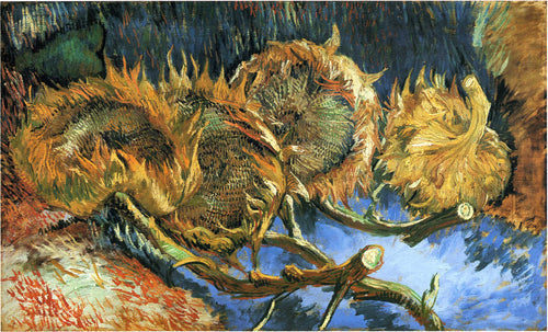 Natureza morta com quatro girassóis (Vincent Van Gogh) - Reprodução com Qualidade Museu