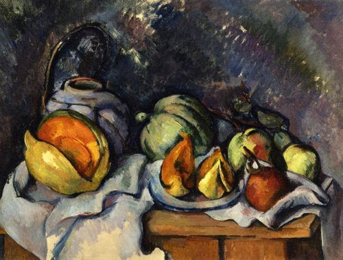 Natureza morta com frutas e um pote de gengibre (Paul Cézanne) - Reprodução com Qualidade Museu
