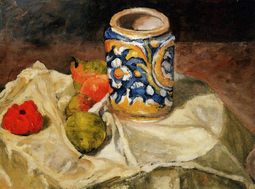 Natureza morta com jarra de cerâmica italiana (Paul Cézanne) - Reprodução com Qualidade Museu