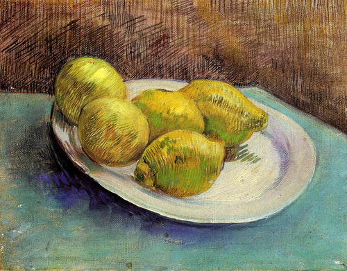 Natureza morta com limões em um prato (Vincent Van Gogh) - Reprodução com Qualidade Museu