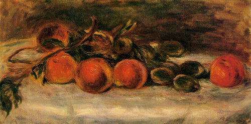 Natureza morta com pêssegos e castanhas (Pierre-Auguste Renoir) - Reprodução com Qualidade Museu