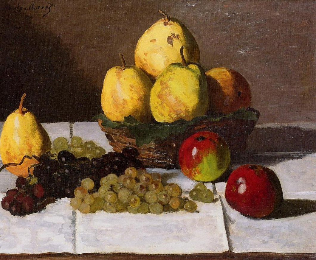 Natureza morta com peras e uvas (Claude Monet) - Reprodução com Qualidade Museu