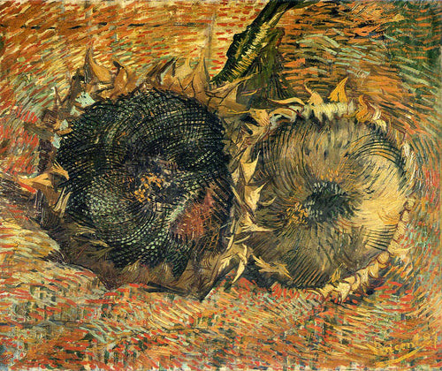 Natureza morta com dois girassóis (Vincent Van Gogh) - Reprodução com Qualidade Museu