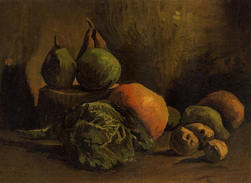 Natureza morta com vegetais e frutas (Vincent Van Gogh) - Reprodução com Qualidade Museu