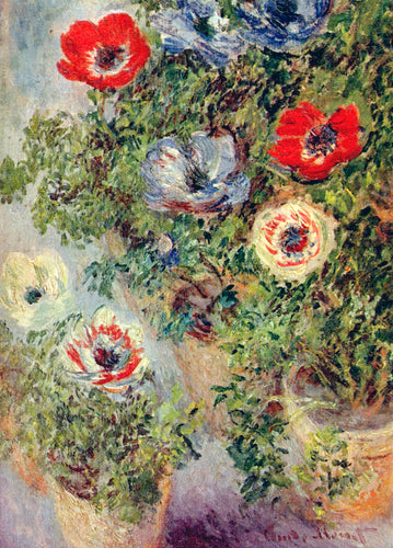 Natureza morta com anêmonas (Claude Monet) - Reprodução com Qualidade Museu