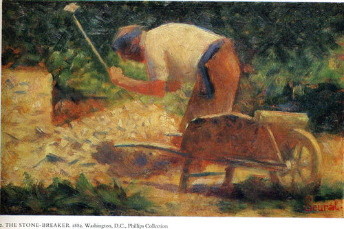 Quebra-pedra e carrinho de mão Le Raincy (Georges Seurat) - Reprodução com Qualidade Museu