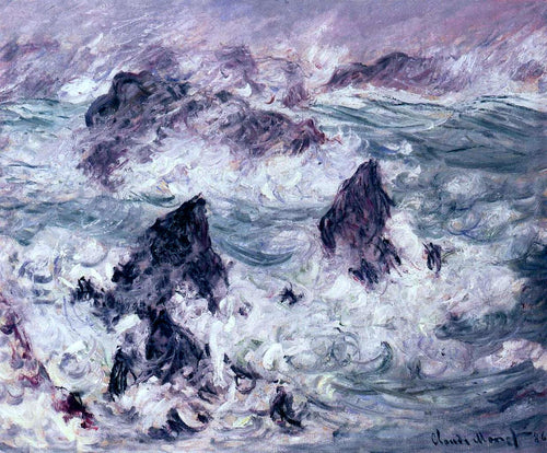 Tempestade em Belle-Ile (Claude Monet) - Reprodução com Qualidade Museu