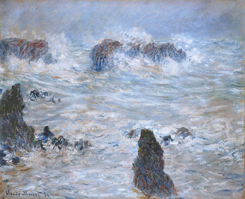 Tempestade, na costa de Belle-Ile (Claude Monet) - Reprodução com Qualidade Museu