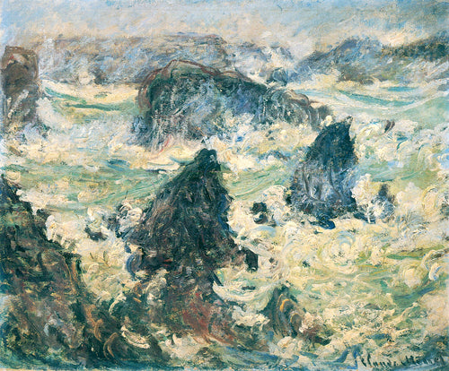 Tempestade na Cote De Belle-Ile (Claude Monet) - Reprodução com Qualidade Museu