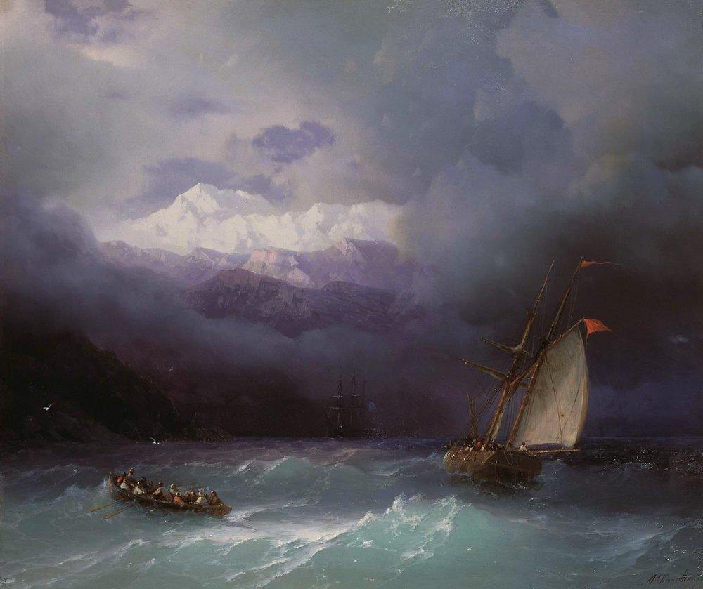 Mar tempestuoso (Ivan Aivazovsky) - Reprodução com Qualidade Museu