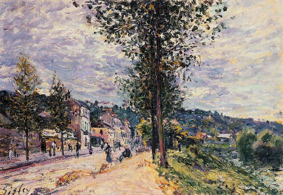 Rua entrando na vila (Alfred Sisley) - Reprodução com Qualidade Museu