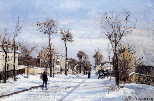 Rua na neve, Louveciennes (Camille Pissarro) - Reprodução com Qualidade Museu