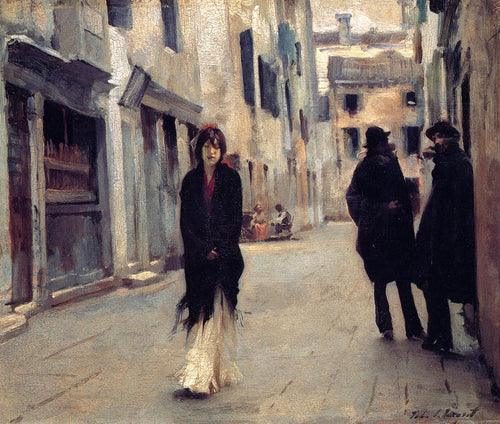 Rua em Veneza (John Singer Sargent) - Reprodução com Qualidade Museu