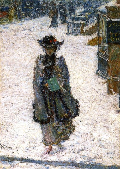 Cena de rua, manhã de Natal - Childe Hassam