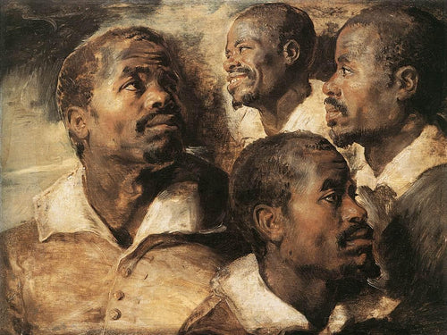 Quatro estudos da cabeça de um negro (Peter Paul Rubens) - Reprodução com Qualidade Museu