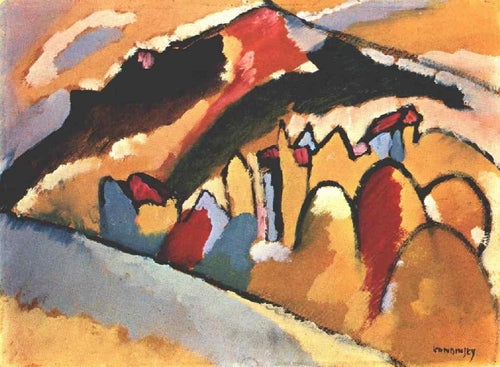 Estudo para paisagem de outono I (Wassily Kandinsky) - Reprodução com Qualidade Museu