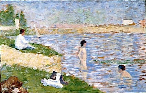 Estudo para - Banhistas em Asnières (Georges Seurat) - Reprodução com Qualidade Museu