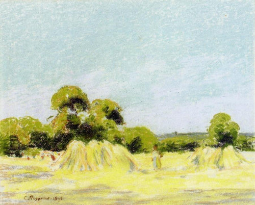 Estudo para a colheita em Montfoucault (Camille Pissarro) - Reprodução com Qualidade Museu